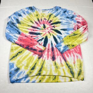 Jane And Delancey Tie Dye Sweatshirt Starburst Colorful Hippie Retro Pullover L